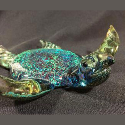 Dichroic Sea Turtle , art glass by John Gibbons