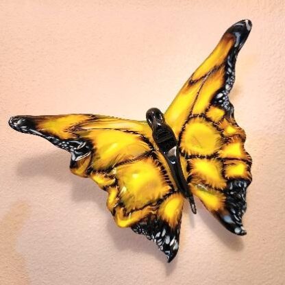 Yellow Monarch Glass Wall Piece by Nic McGuire - Art for Wildlife Galleries