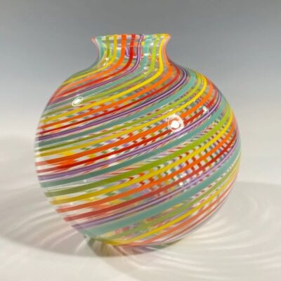 Rainbow Vase , art glass by John Gibbons