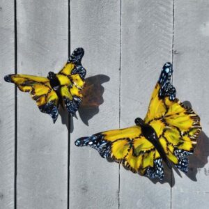 "Yellow Monarch" Glass Wall Piece