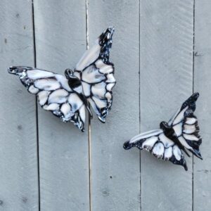 "White Monarch" Wall Piece: Glass