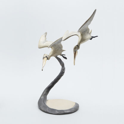 "Double Diving Pelicans" (10"H)