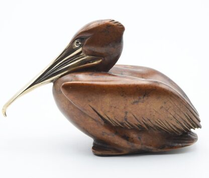 "Sleeping Pelican, Small" Brown (3" H)