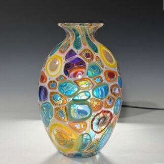 "Warm Anemone Windows Vase" 14" H