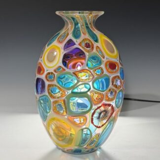 "Warm Anemone Windows Vase" 14" H