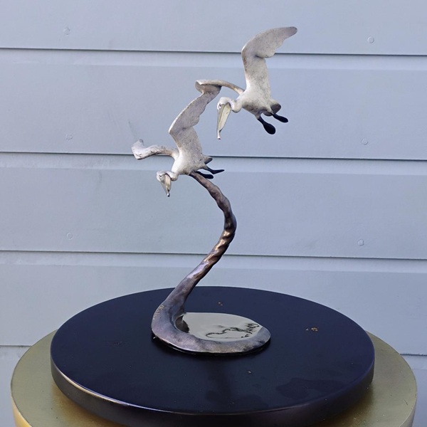 "Double Diving Pelicans" (11.5"H) - Image 4