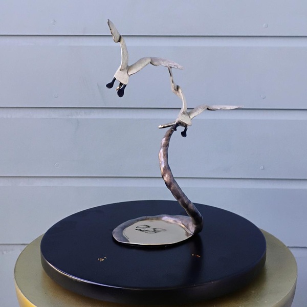 "Double Diving Pelicans" (11.5"H) - Image 2