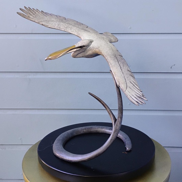 "Medium Open Wing Pelican" (16" H) See Video - Image 3