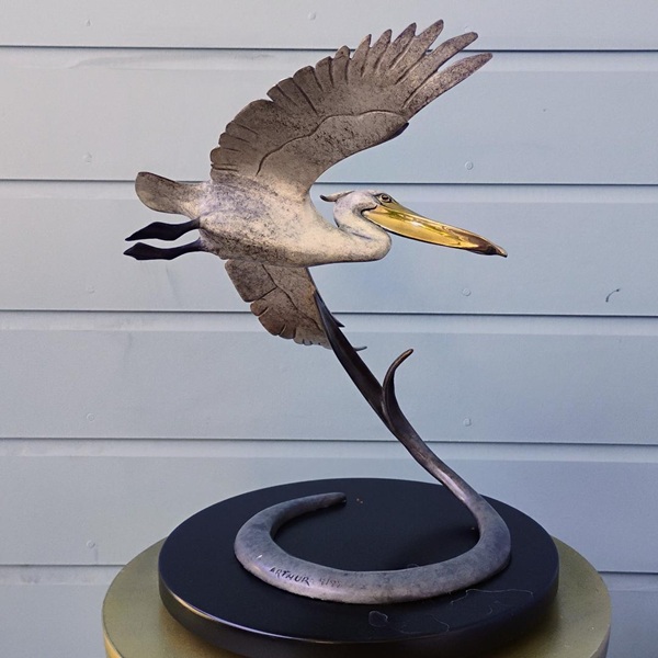 "Medium Open Wing Pelican" (16" H) See Video - Image 7